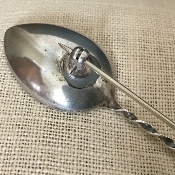 Sterling Silver Vintage Spoon Brooch Pin - Picture 9 of 15